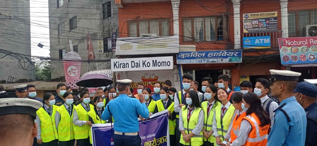 Road safety awareness program by students 